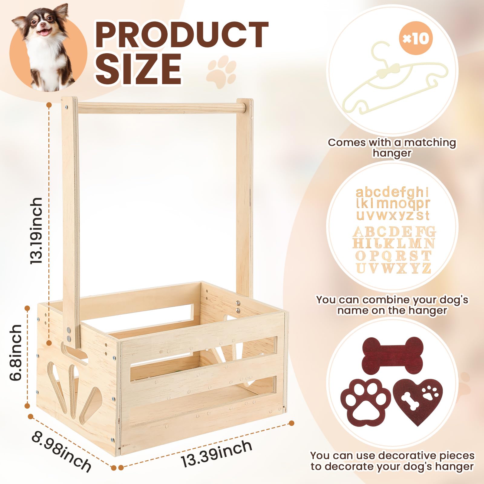 Amazon.com: Teenyyou 20 x 13 x 9 Wooden Dog Closet Pet Wardrobe